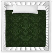 Dark Green Floral Wallpaper Nursery Decor 29442781