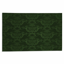 Dark Green Floral Wallpaper Rugs 29442781