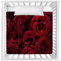 Dark Red With Droplets Red Natural Roses Background Nursery Decor 44240103