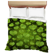 Dark Seamless Pattern With Green Leaves Bedding 58347609
