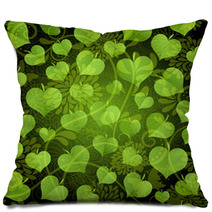 Dark Seamless Pattern With Green Leaves Pillows 58347609