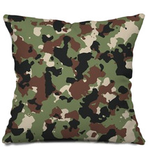 Dark Woodland Seamless Vector Camo Pattern Pillows 64447327