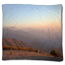 Dawn on the western Tien Shan in Uzbekestane Blankets 63209495