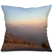 Dawn on the western Tien Shan in Uzbekestane Pillows 63209495