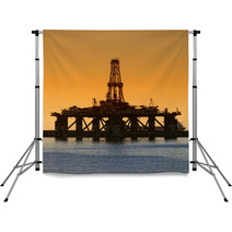 Dawns A Hot Day On An Oil Plant Backdrops 65955807
