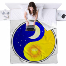 Day And Night Yin And Yang Blankets 33917350