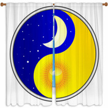 Day And Night Yin And Yang Window Curtains 33917350