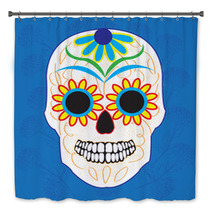 Day Of The Dead National Holiday In Mexico Colorful Skull Bath Decor 110114038