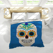 Day Of The Dead National Holiday In Mexico Colorful Skull Bedding 110114038