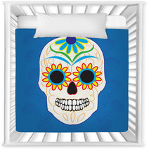 Day Of The Dead National Holiday In Mexico Colorful Skull Nursery Decor 110114038