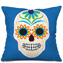 Day Of The Dead National Holiday In Mexico Colorful Skull Pillows 110114038