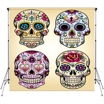 Day Of The Dead Vector Illustration Set Backdrops 41931152