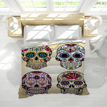 Day Of The Dead Vector Illustration Set Bedding 41931152