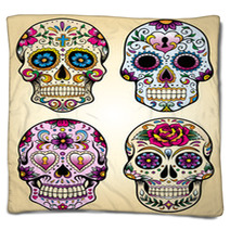 Day Of The Dead Vector Illustration Set Blankets 41931152