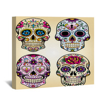 Day Of The Dead Vector Illustration Set Wall Art 41931152
