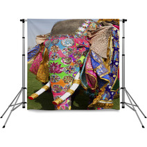 Decorated Elephant At Annual Elephant Festival Jaipur India Backdrops 41904105