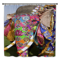 Decorated Elephant At Annual Elephant Festival Jaipur India Bath Decor 41904105