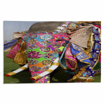 Decorated Elephant At Annual Elephant Festival Jaipur India Rugs 41904105