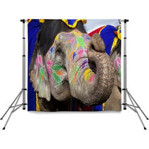 Decorated Elephant At The Elephant Festival In Jaipur Backdrops 48891386