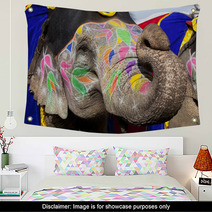 Decorated Elephant At The Elephant Festival In Jaipur Wall Art 48891386