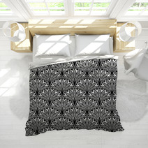 Decorative Floral Seamless Pattern With Black Flowers Bedding 70816934