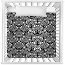 Decorative Floral Seamless Pattern With Black Flowers Nursery Decor 70816934