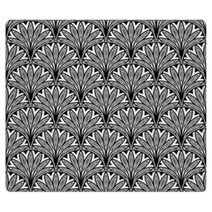 Decorative Floral Seamless Pattern With Black Flowers Rugs 70816934