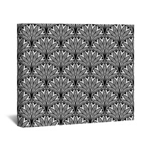 Decorative Floral Seamless Pattern With Black Flowers Wall Art 70816934