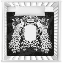 Decorative Frame With Crown And Peacock Nursery Decor 158410687