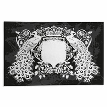 Decorative Frame With Crown And Peacock Rugs 158410687