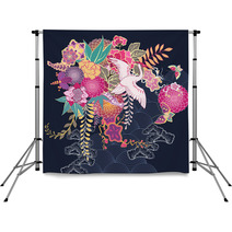 Decorative Kimono Floral Motif Backdrops 59139029