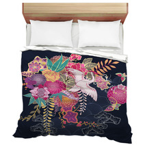Decorative Kimono Floral Motif Bedding 59139029