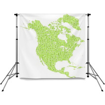 Decorative Map Of North America Continent Backdrops 55090044