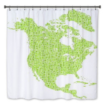 Decorative Map Of North America Continent Bath Decor 55090044