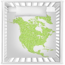 Decorative Map Of North America Continent Nursery Decor 55090044