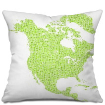 Decorative Map Of North America Continent Pillows 55090044