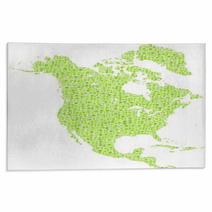 Decorative Map Of North America Continent Rugs 55090044