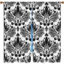 Decorative Seamless Floral Ornament Window Curtains 15566754