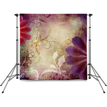 Decorative Violet Floral  Background Backdrops 19762888