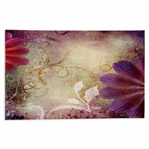 Decorative Violet Floral  Background Rugs 19762888