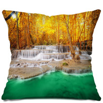 Deep Forest Waterfall In Kanchanaburi Pillows 61426034