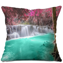 Deep Forest Waterfall In Kanchanaburi Pillows 61492263