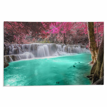 Deep Forest Waterfall In Kanchanaburi Rugs 61492263