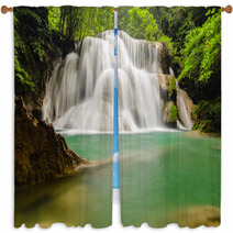 Deep Forest Waterfall In Kanchanaburi Window Curtains 60820877