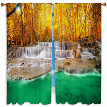 Deep Forest Waterfall In Kanchanaburi Window Curtains 61426034