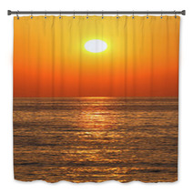 Deep Orange Color Sunset On The Beach Bath Decor 66569659