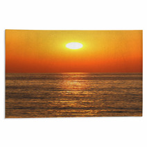 Deep Orange Color Sunset On The Beach Rugs 66569659