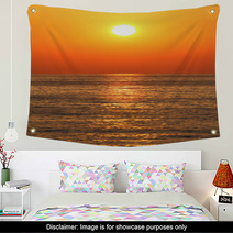 Deep Orange Color Sunset On The Beach Wall Art 66569659