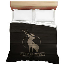 Deer Buck On Fool Moon Badge Bedding 61495542