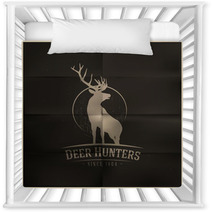 Deer Buck On Fool Moon Badge Nursery Decor 61495542